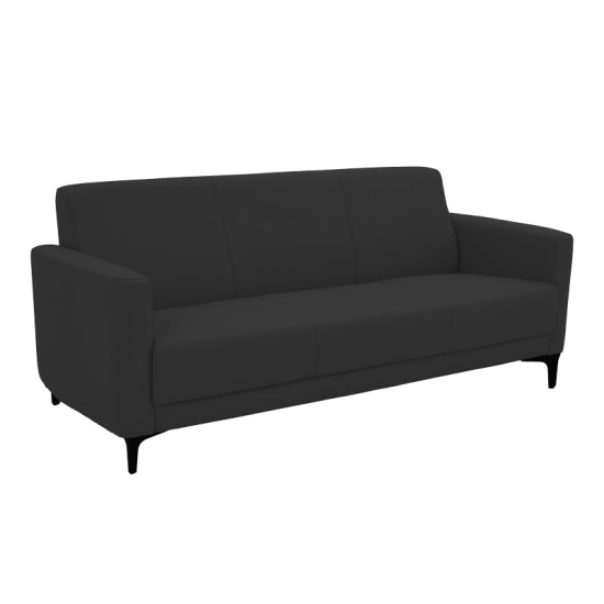 Καναπές τριθέσιος Sidica PU σε μαύρη απόχρωση 185x78x83εκ **