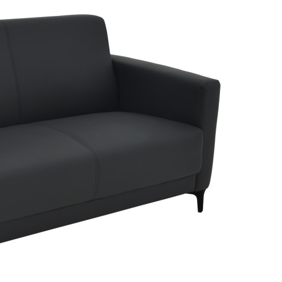 Καναπές διθέσιος Sidica I PU σε μαύρη απόχρωση 135x78x83εκ **