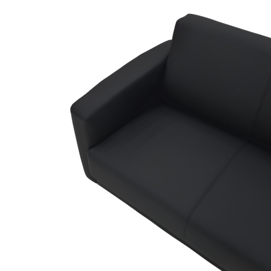Καναπές διθέσιος Sidica I PU σε μαύρη απόχρωση 135x78x83εκ **
