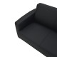 Καναπές διθέσιος Sidica I PU σε μαύρη απόχρωση 135x78x83εκ **