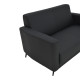 Καναπές διθέσιος Sidica I PU σε μαύρη απόχρωση 135x78x83εκ **