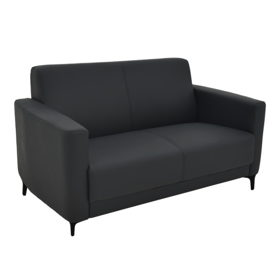 Καναπές διθέσιος Sidica I PU σε μαύρη απόχρωση 135x78x83εκ **