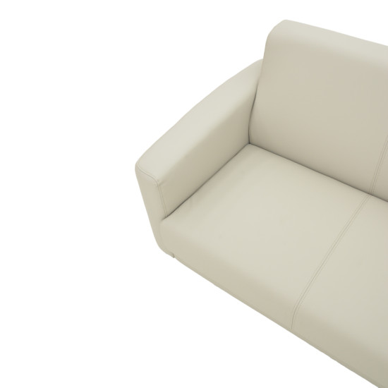 Καναπές τριθέσιος Sidica PU σε μπεζ απόχρωση 185x82x81εκ **