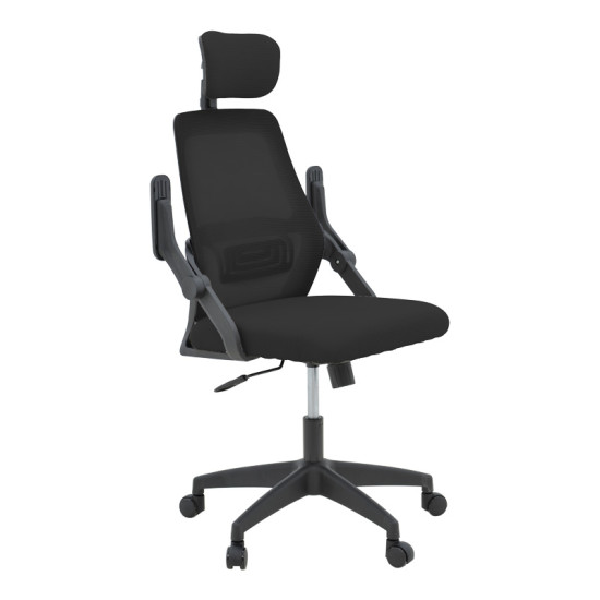 Καρέκλα γραφείου Peja mesh ύφασμα μαύρο 58x60x107-117εκ **