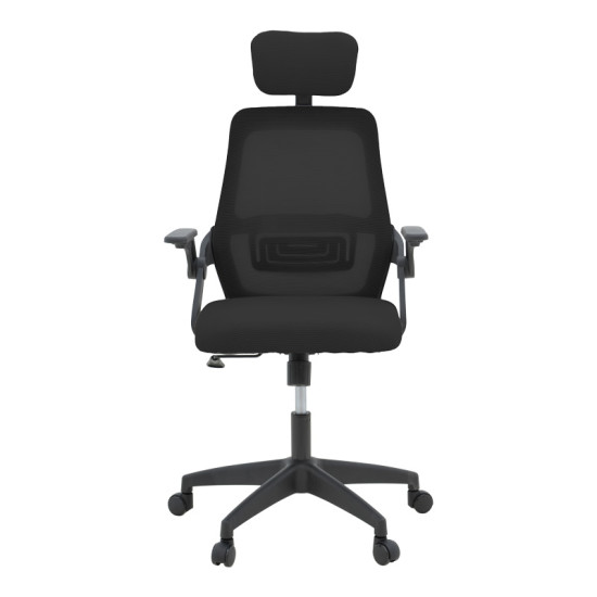Καρέκλα γραφείου Peja mesh ύφασμα μαύρο 58x60x107-117εκ **