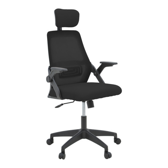 Καρέκλα γραφείου Peja mesh ύφασμα μαύρο 58x60x107-117εκ **