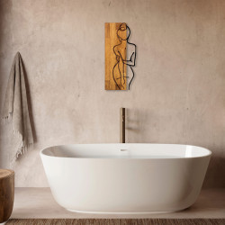 Διακοσμητικό τοίχου Kelesipo ξύλο πεύκου σε φυσική απόχρωση με μαύρο μέταλλο 27x3x58εκ **