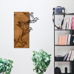 Διακοσμητικό τοίχου Perdon ξύλο πεύκου σε φυσική απόχρωση με μαύρο μέταλλο 36x3x60εκ **