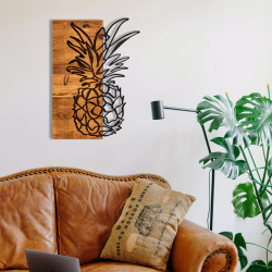 Διακοσμητικό τοίχου Pinable ξύλο πεύκου σε φυσική απόχρωση με μαύρο μέταλλο 42x3x58εκ **