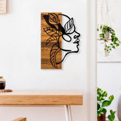 Διακοσμητικό τοίχου Redian ξύλο πεύκου σε φυσική απόχρωση με μαύρο μέταλλο 34x3x50εκ **