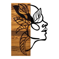 Διακοσμητικό τοίχου Redian ξύλο πεύκου σε φυσική απόχρωση με μαύρο μέταλλο 34x3x50εκ **