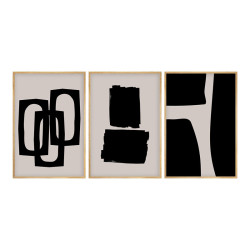 Πίνακας σε καμβά Blacky τρίπτυχος με ψηφιακή εκτύπωση 50x2x35εκ **