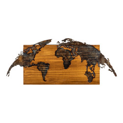 Διακοσμητικό τοίχου Mable ξύλο πεύκου σε φυσική απόχρωση με μαύρο μέταλλο 83x3x38εκ **