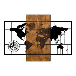 Διακοσμητικό τοίχου Merzo ξύλο πεύκου σε φυσική απόχρωση με μαύρο μέταλλο 58x3x85εκ **