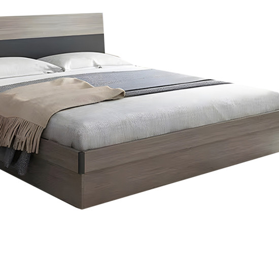 Κρεβάτι Daizy pakoworld μονό με αποθηκευτικό χώρο ανοιχτό καρυδί-γκρι μελαμίνης 120x200εκ