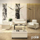 Καναπές Shea 3θέσιος PU ivory-inox 198x80x87εκ **