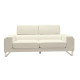 Καναπές Shea 3θέσιος PU ivory-inox 198x80x87εκ **