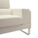 Καναπές Shea 3θέσιος PU ivory-inox 198x80x87εκ **