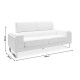 Καναπές Shea 3θέσιος PU ivory-inox 198x80x87εκ **