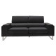 Καναπές Shea 3θέσιος pu μαύρο-inox 198x80x87εκ **