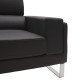 Καναπές Shea 3θέσιος pu μαύρο-inox 198x80x87εκ **