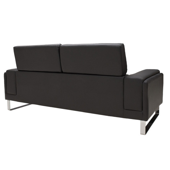 Καναπές Shea 3θέσιος pu μαύρο-inox 198x80x87εκ **
