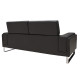 Καναπές Shea 3θέσιος pu μαύρο-inox 198x80x87εκ **