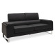 Καναπές Shea 3θέσιος pu μαύρο-inox 198x80x87εκ **