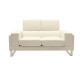 Καναπές Shea 2θέσιος PU ivory-inox 158x80x87εκ **