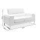 Καναπές Shea 2θέσιος PU ivory-inox 158x80x87εκ **