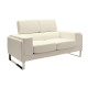 Καναπές Shea 2θέσιος PU ivory-inox 158x80x87εκ **