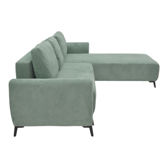 Kαναπές κρεβάτι τριθέσιος αναστρέψιμος Settee ύφασμα με αποθηκευτικό χώρο σε μέντα απόχρωση 286x204x93εκ **