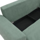 Kαναπές κρεβάτι τριθέσιος αναστρέψιμος Settee ύφασμα με αποθηκευτικό χώρο σε μέντα απόχρωση 286x204x93εκ **
