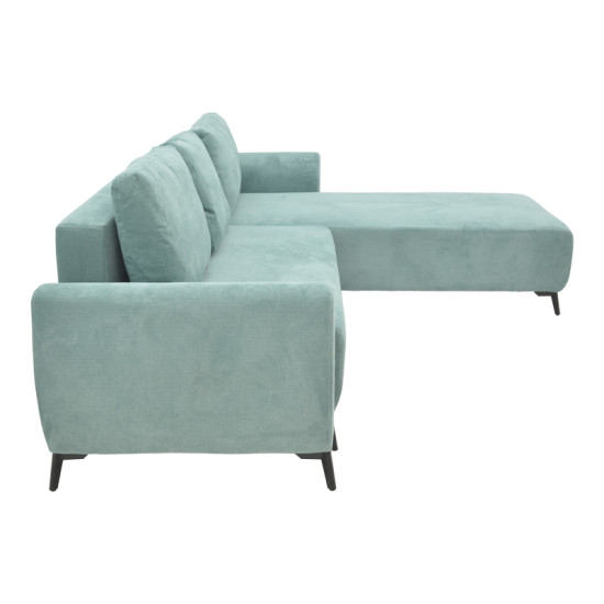 Kαναπές κρεβάτι τριθέσιος αναστρέψιμος Settee ύφασμα με αποθηκευτικό χώρο σε μέντα απόχρωση 286x204x93εκ **