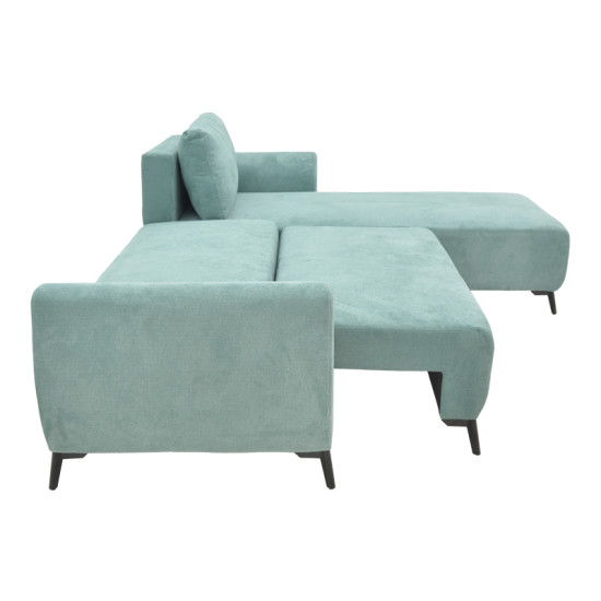 Kαναπές κρεβάτι τριθέσιος αναστρέψιμος Settee ύφασμα με αποθηκευτικό χώρο σε μέντα απόχρωση 286x204x93εκ **