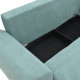 Kαναπές κρεβάτι τριθέσιος αναστρέψιμος Settee ύφασμα με αποθηκευτικό χώρο σε μέντα απόχρωση 286x204x93εκ **