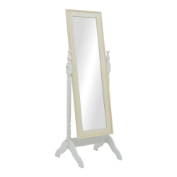 Καθρέπτης Malone Inart mdf σε λευκή αντικέ απόχρωση 55x50x160εκ **