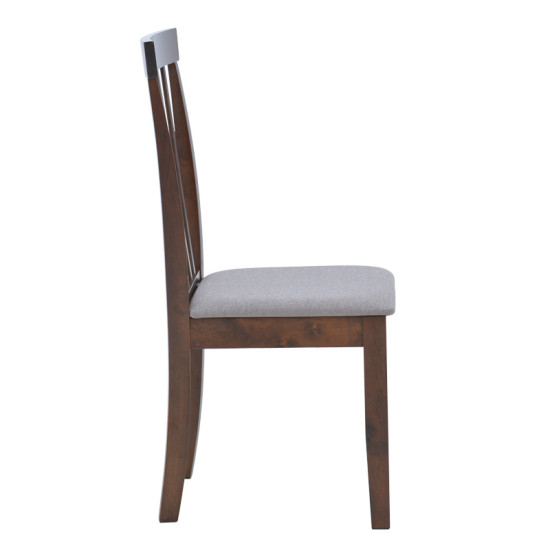 Καρέκλα Houston rubberwood σε καρυδί απόχρωση 40x49x94εκ - 2τμχ. **