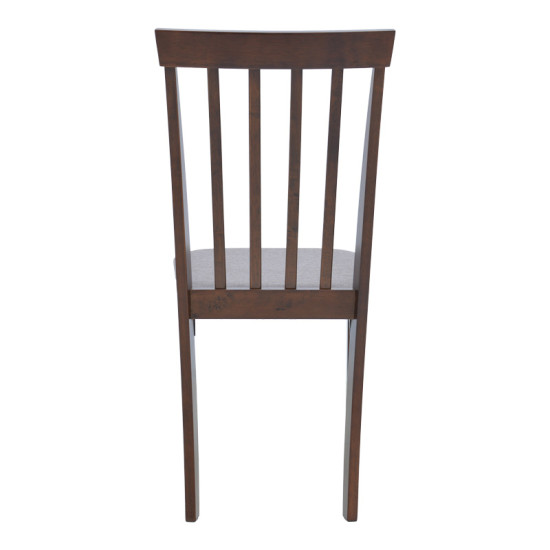 Καρέκλα Houston rubberwood σε καρυδί απόχρωση 40x49x94εκ - 2τμχ. **