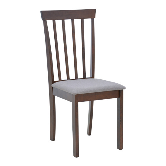 Καρέκλα Houston rubberwood σε καρυδί απόχρωση 40x49x94εκ - 2τμχ. **