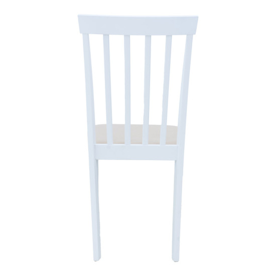 Καρέκλα Houston rubberwood σε λευκή απόχρωση 40x49x94εκ - 2τμχ. **