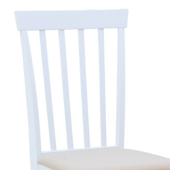 Καρέκλα Houston rubberwood σε λευκή απόχρωση 40x49x94εκ - 2τμχ. **