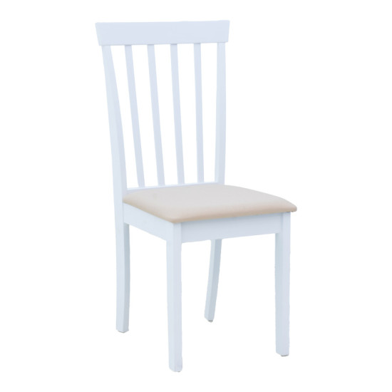 Καρέκλα Houston rubberwood σε λευκή απόχρωση 40x49x94εκ - 2τμχ. **