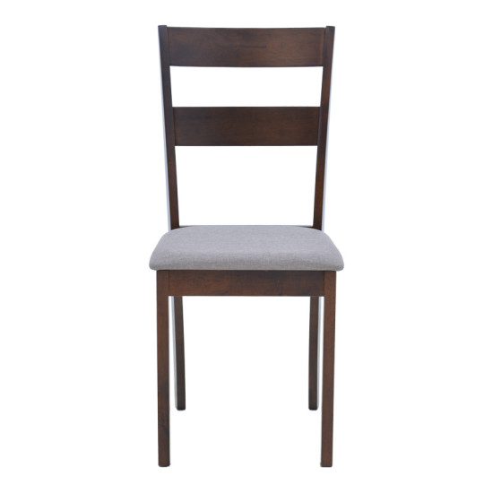 Καρέκλα Dallan rubberwood σε καρυδί απόχρωση 40x47.5x89εκ - 2τμχ. **