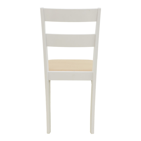 Καρέκλα Dallan rubberwood λευκό 40x47.5x89εκ - 2τμχ. **