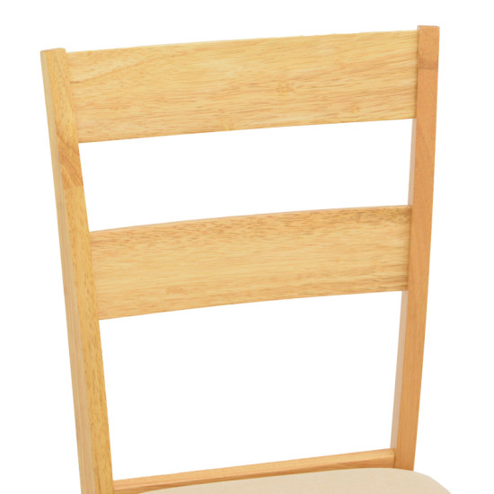 Καρέκλα Dallan rubberwood σε φυσική απόχρωση 40x47.5x89εκ - 2τμχ. **