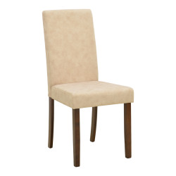 Καρέκλα Zeben εκρού ύφασμα με καρυδί rubberwood 43,5x55,5x93,5εκ - 2τμχ. **