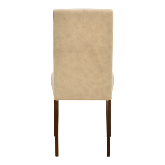 Καρέκλα Zeben εκρού ύφασμα με καρυδί rubberwood 43,5x55,5x93,5εκ - 2τμχ. **