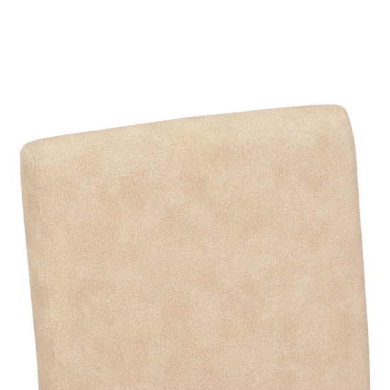 Καρέκλα Zeben εκρού ύφασμα με καρυδί rubberwood 43,5x55,5x93,5εκ - 2τμχ. **