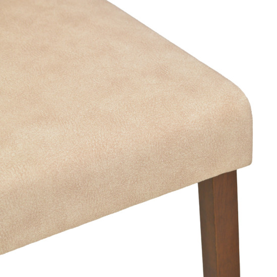Καρέκλα Zeben εκρού ύφασμα με καρυδί rubberwood 43,5x55,5x93,5εκ - 2τμχ. **